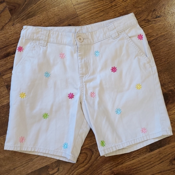 J. Khaki Other - Girls J. Khaki flower embroidered shorts size 14